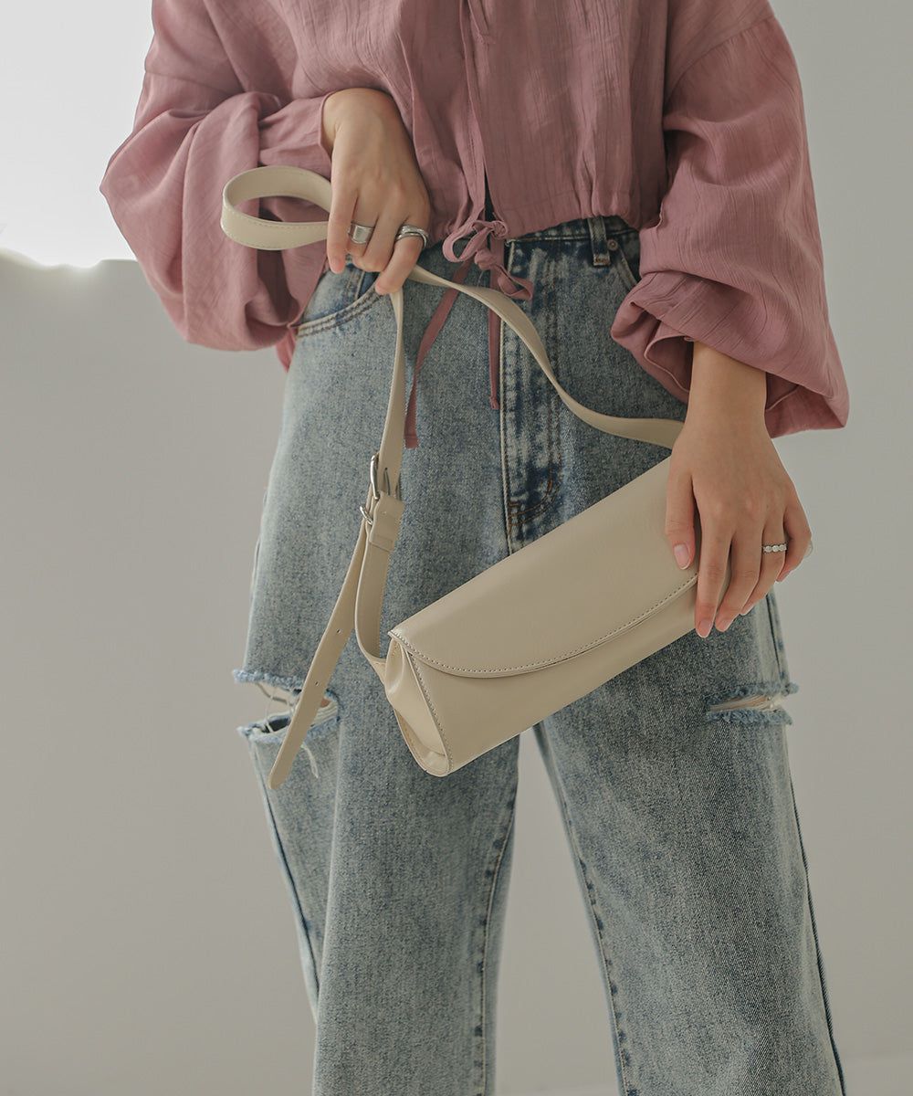 日本 Bab - 簡約皮革法棍小包-黑