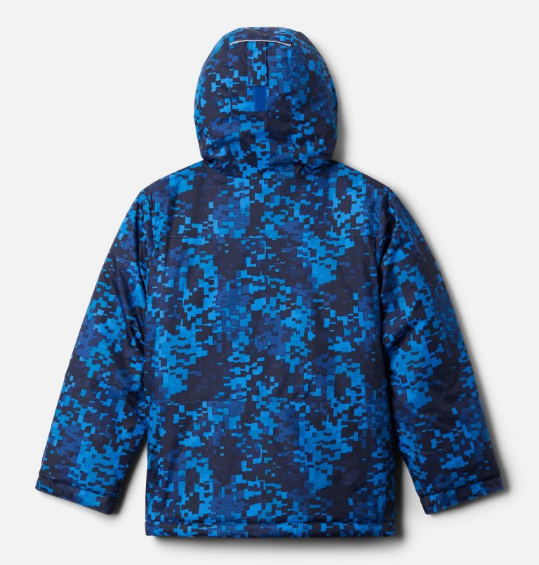 Columbia - 兒童防風防水滑雪外套-Bright Indigo Weave Print 迷彩藍色