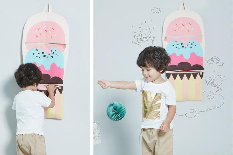 韓國 Art Muffin - 童趣壁飾收納袋-蘑菇小屋