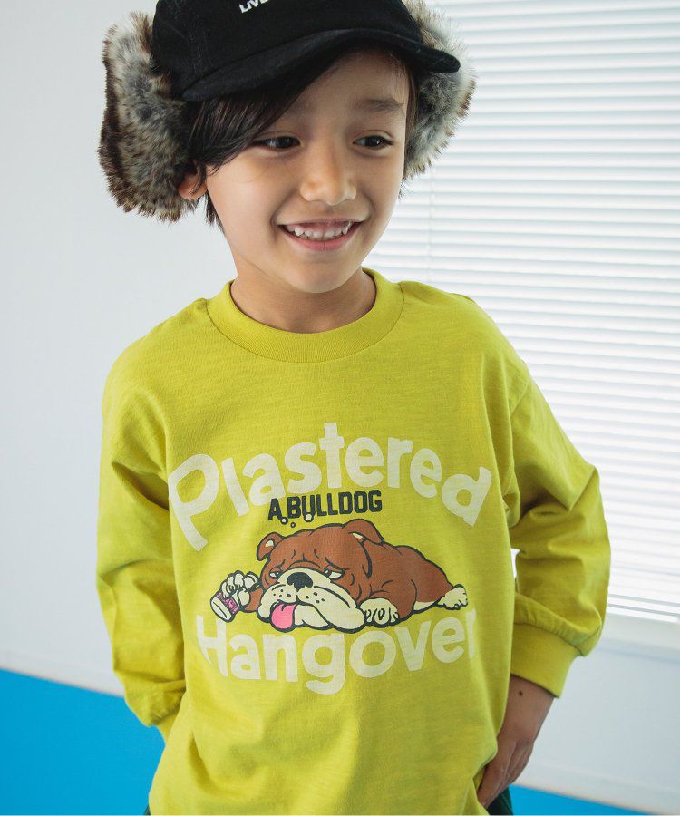 日本 BREEZE - [品牌週年限定]印花長袖上衣-打招呼-炭灰