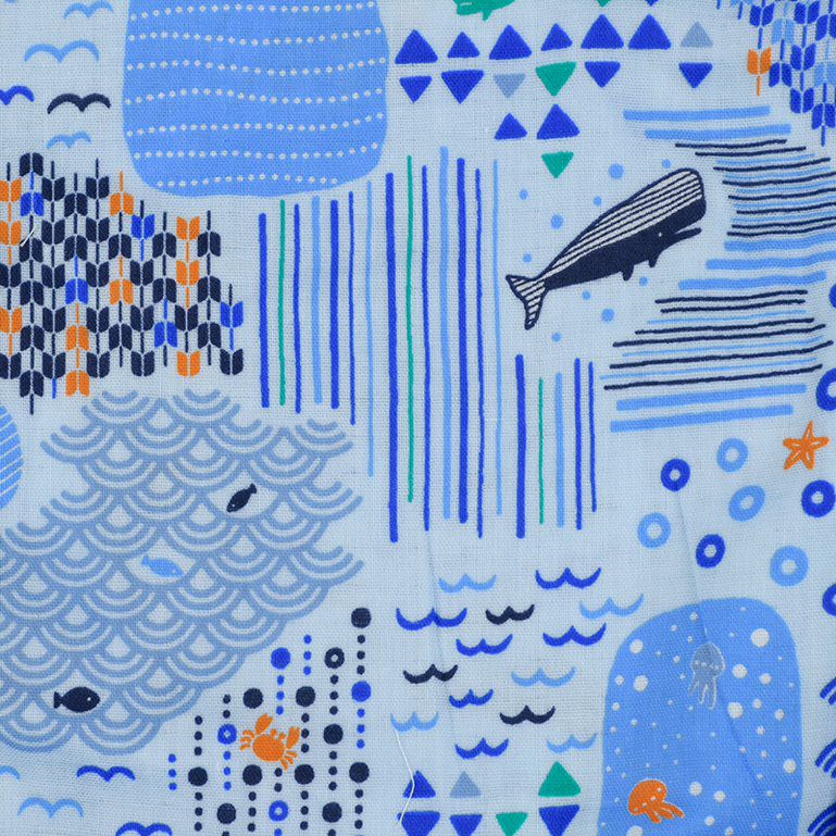 akachan honpo - 甚平包屁衣-海-淺藍色