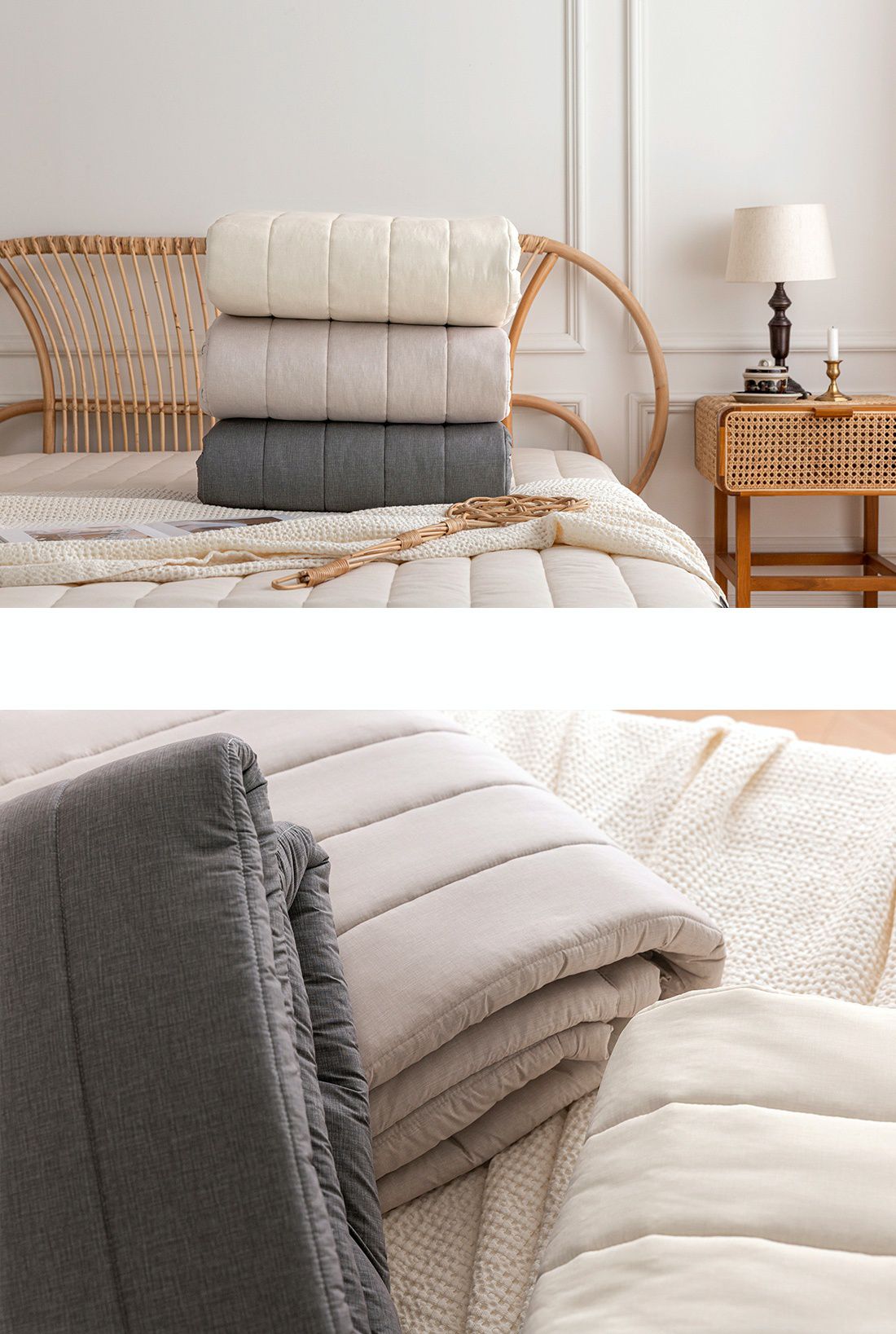 韓國 Maatila - 可水洗M2全方位抗菌防蟎保潔墊/睡墊-燕麥白