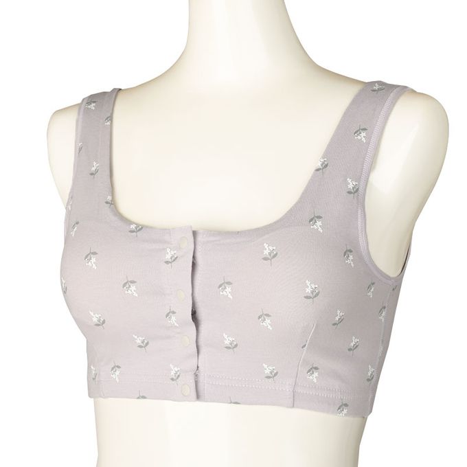 akachan honpo - 半截式內衣-前開式小花-紫色