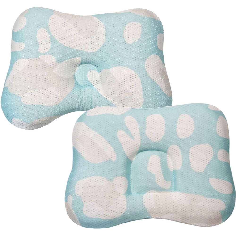 COMFi - 透氣嬰兒定型枕-( 0~18個月)方形+(3~24個月)圓形-薄荷綠 (23 x 33x3(頸部)/5(兩側)/4(頭頂)cm)