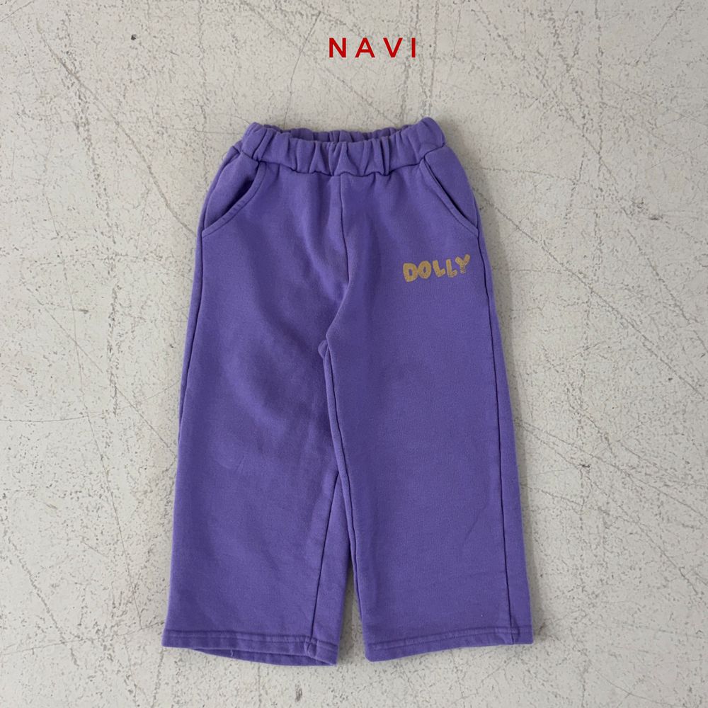 NAVi 鬆緊腰休閒風格寬鬆長褲-DOLLY-紫