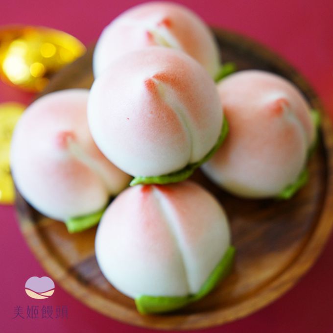 美姬饅頭 - 美姬鮮乳極品壽桃-6入-35g±5g/顆-6入-35g±5g/顆