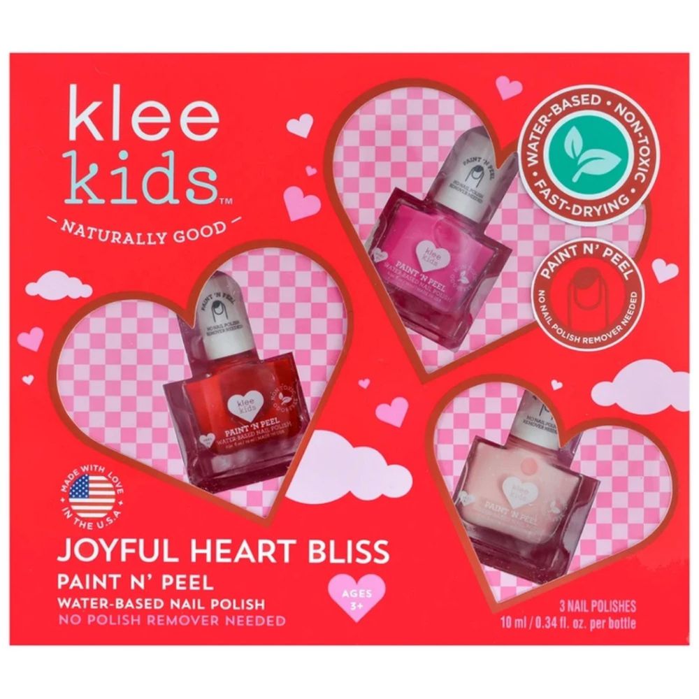 美國 Klee Kids - 快樂心情指彩組-10ml X 3-甜心粉紅/寶貝粉/草莓紅