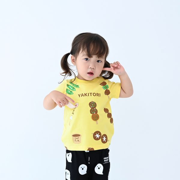 日本 Baby Room - 立體翻翻樂短袖上衣-串燒店-白