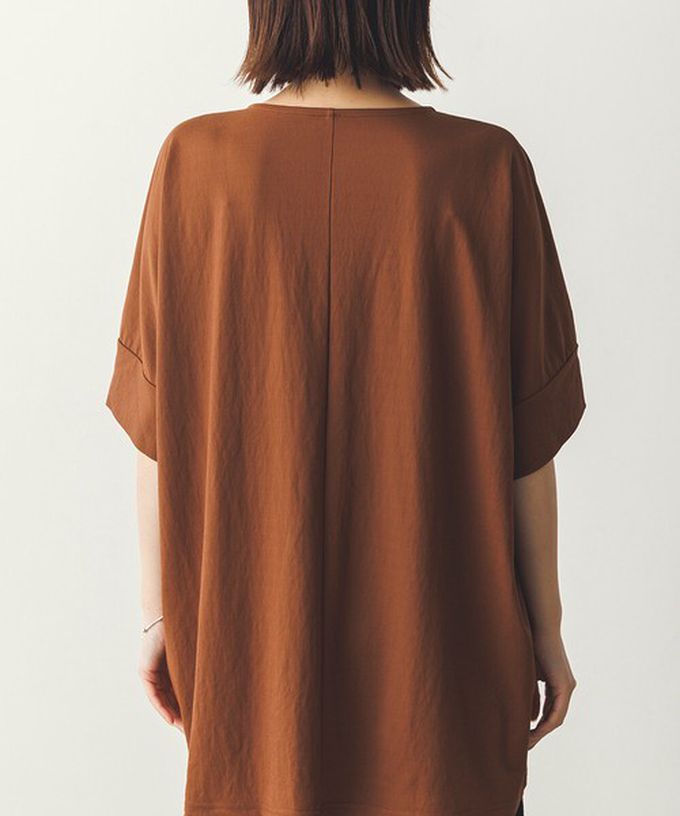 日本 Sans Souci 34+ - 接觸涼感 鑰匙領五分袖上衣-咖啡棕