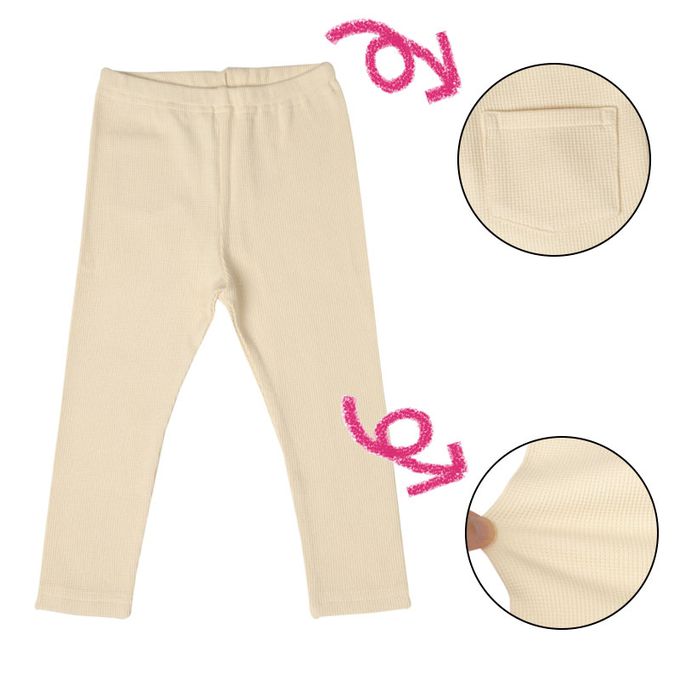 akachan honpo - 10分內搭褲-華夫格-象牙白色