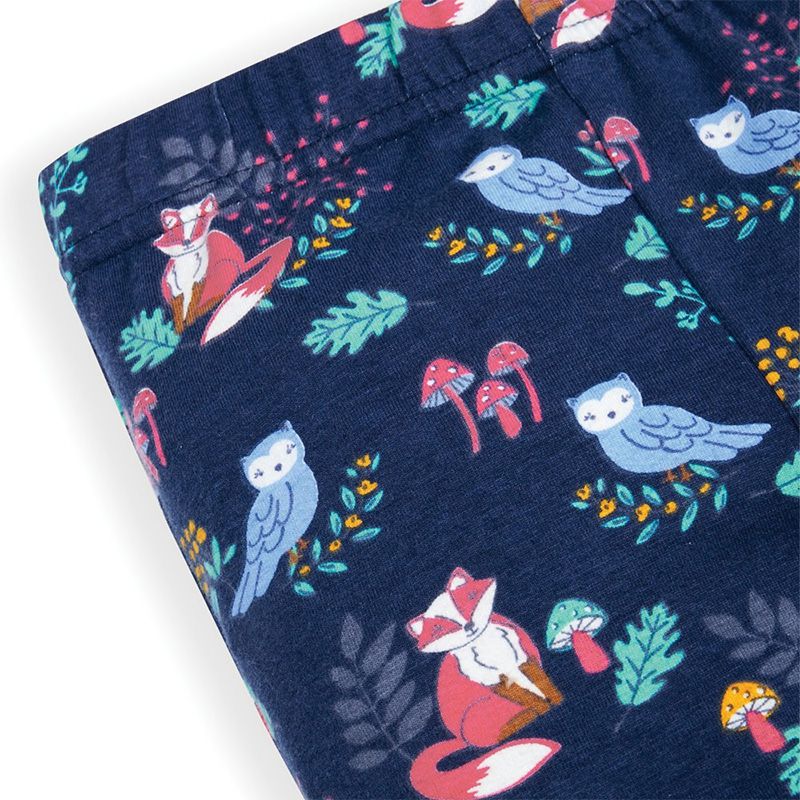 英國 JoJo Maman BeBe - 保暖內搭褲兩入組-松鼠與鳥