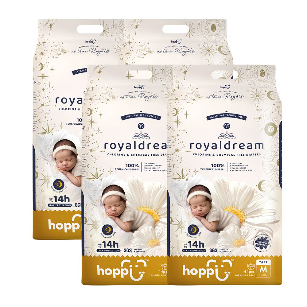 royaldream 皇家系列嬰兒尿布－黏貼型(M)－44片－4袋
