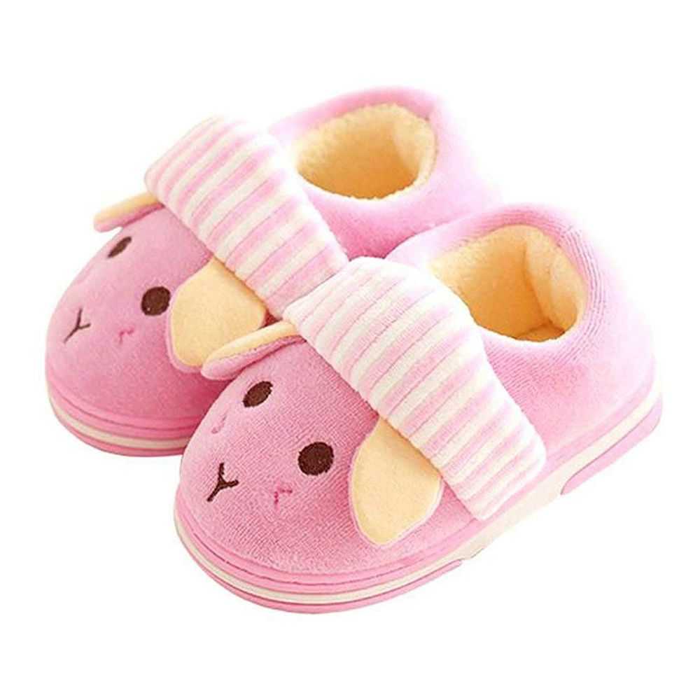 日本 - 小羊保暖止滑硬底室內鞋-粉紅色