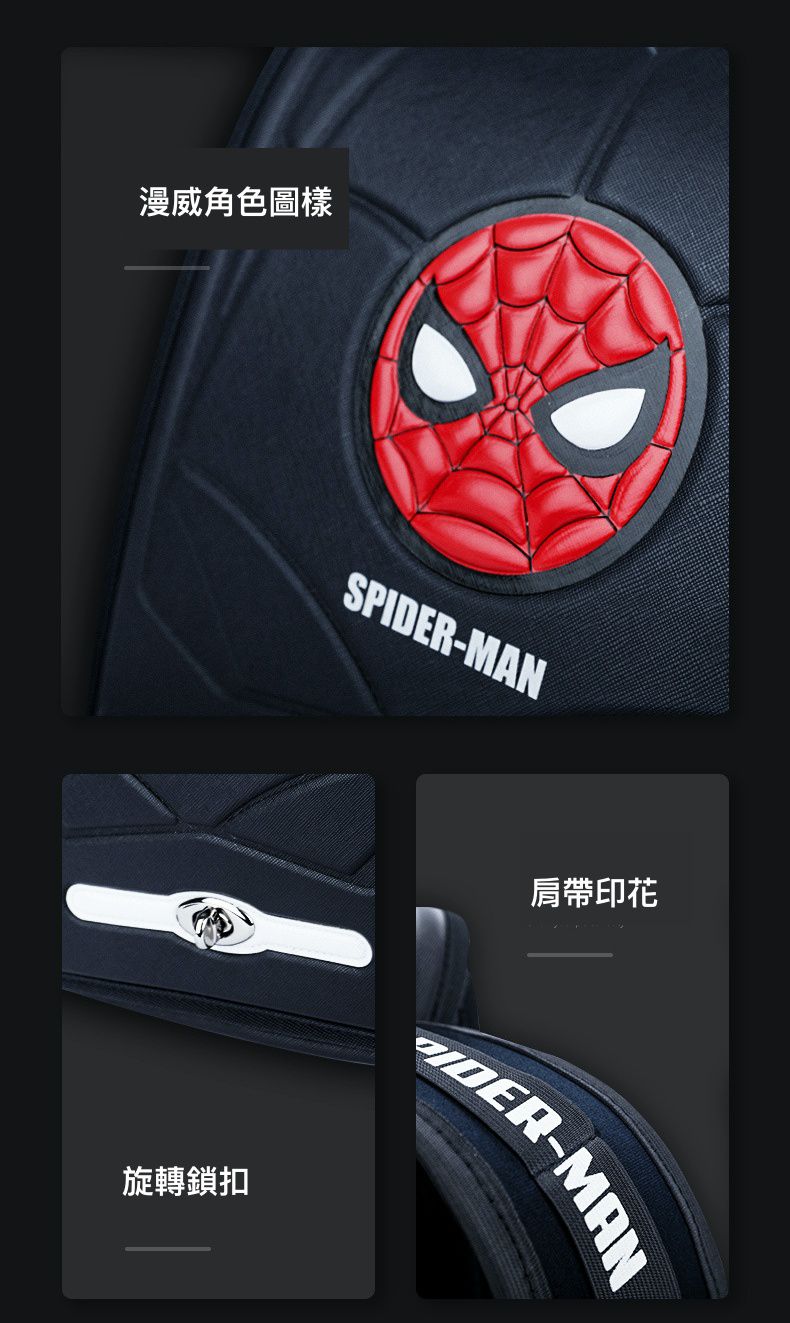 日式簡約大容量書包-卡通人物蜘蛛人-藍色 (建議90~120cm)-27x18x36cm