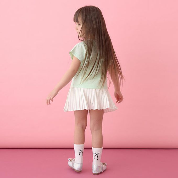 日本 Lycee mine - 輕盈鬆緊腰百褶裙-(內襯安全褲)-炭灰