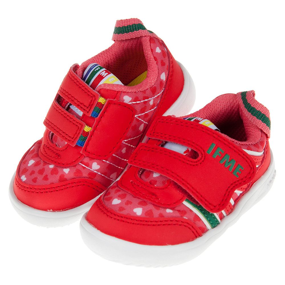 日本IFME - 日本IFME紅色愛心超輕量寶寶機能學步鞋