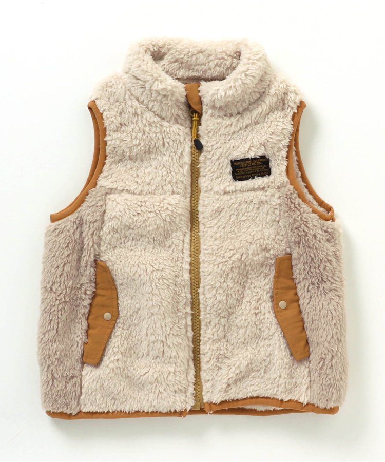 日本 BREEZE - 時尚絨毛花色搖粒絨背心-草綠