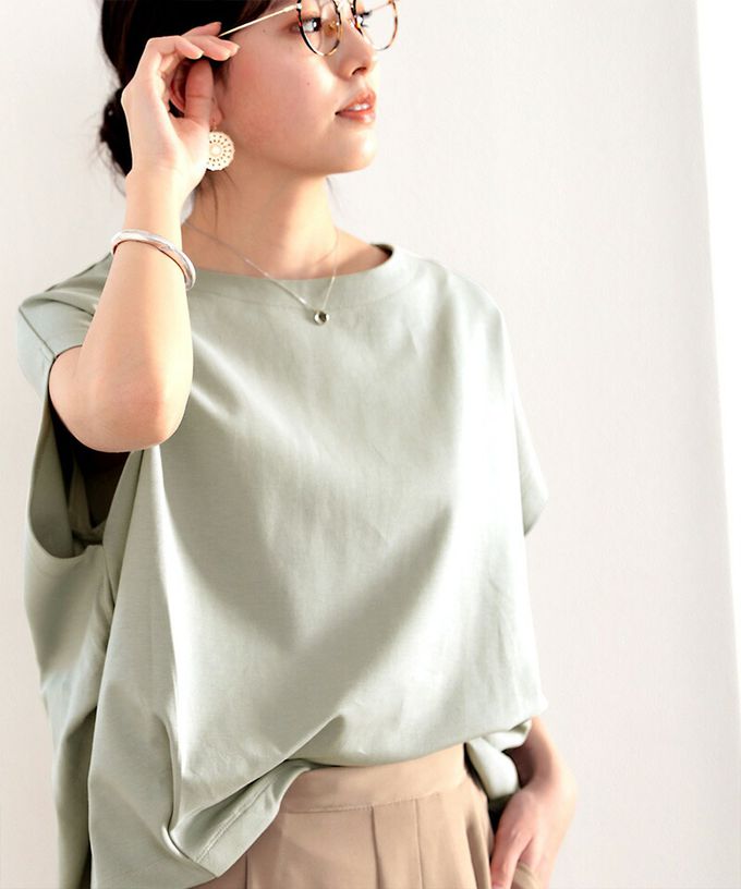 日本 Classical Elf - [熱銷] 100%棉顯瘦船領短袖上衣-黑