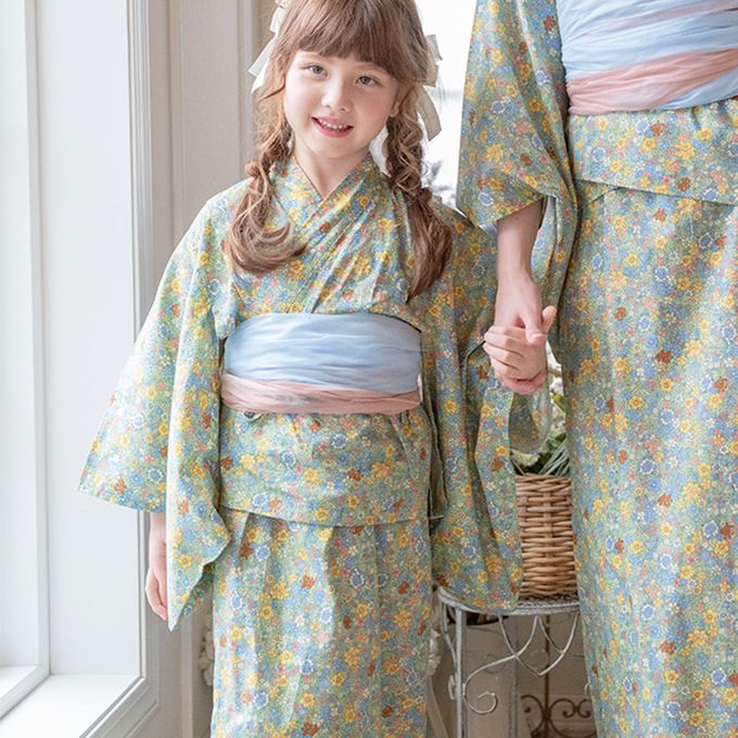 日本 Catherine Cottage - 夢幻2way純棉兵兒帶浴衣(可當洋裝)-復古小花-粉紅