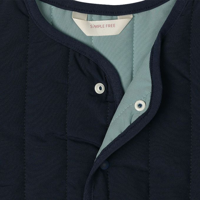 akachan honpo - 寬鬆夾克-超細纖維-深藍色