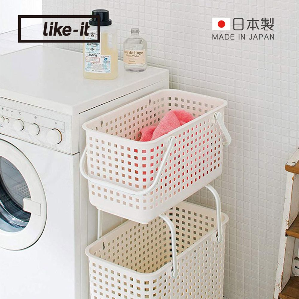 日本 like-it - 日製可堆疊加高洗衣隙縫籃 (M)