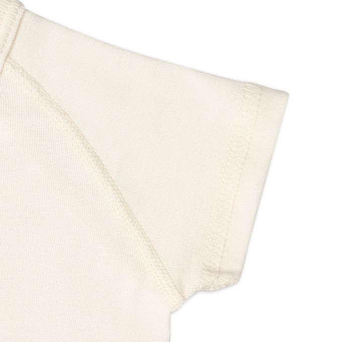 akachan honpo - 短袖有機包屁衣2件組-前開式-象牙白色