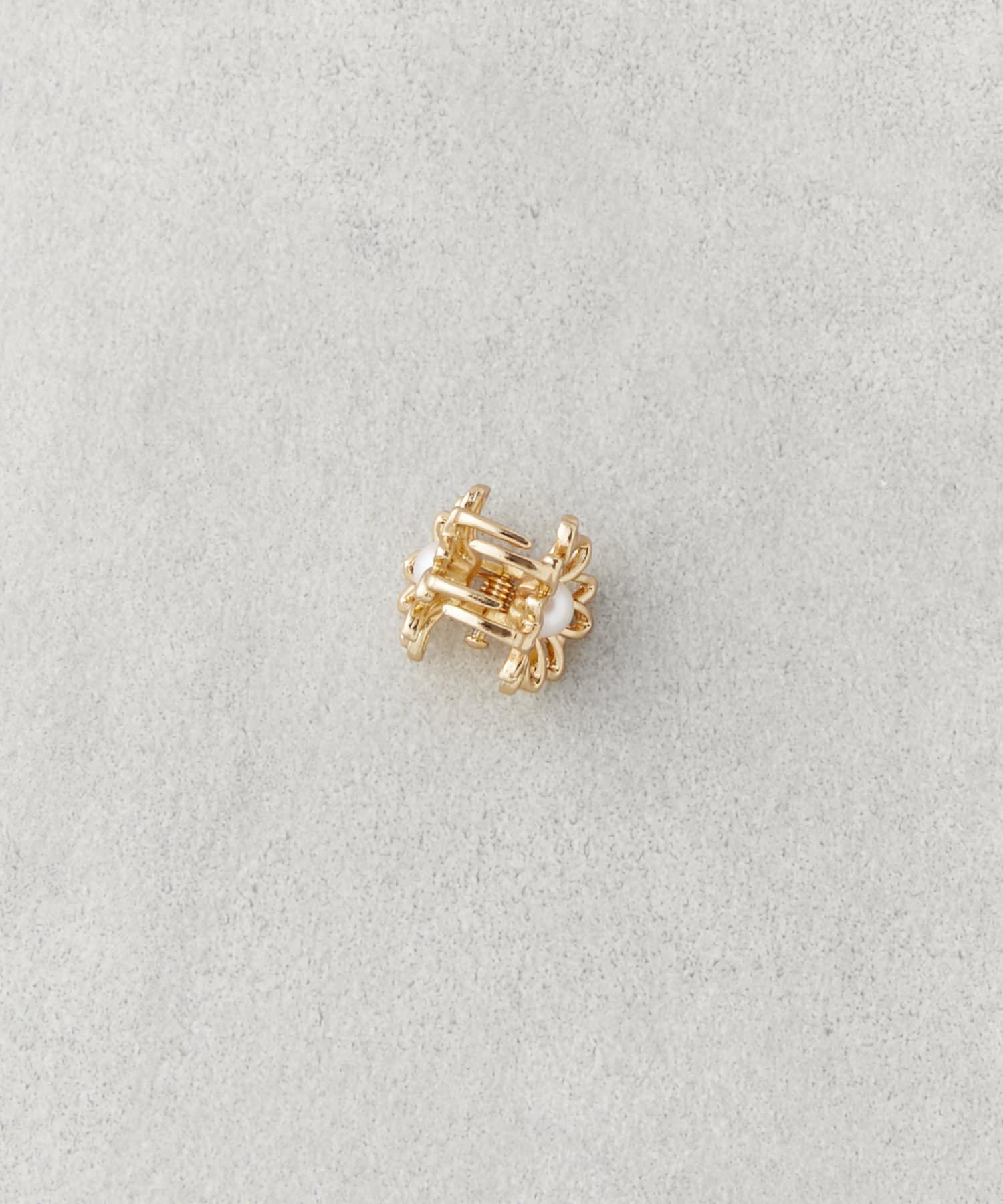 日本 Lattice - 珍珠小花金屬迷你髮夾3件組-金