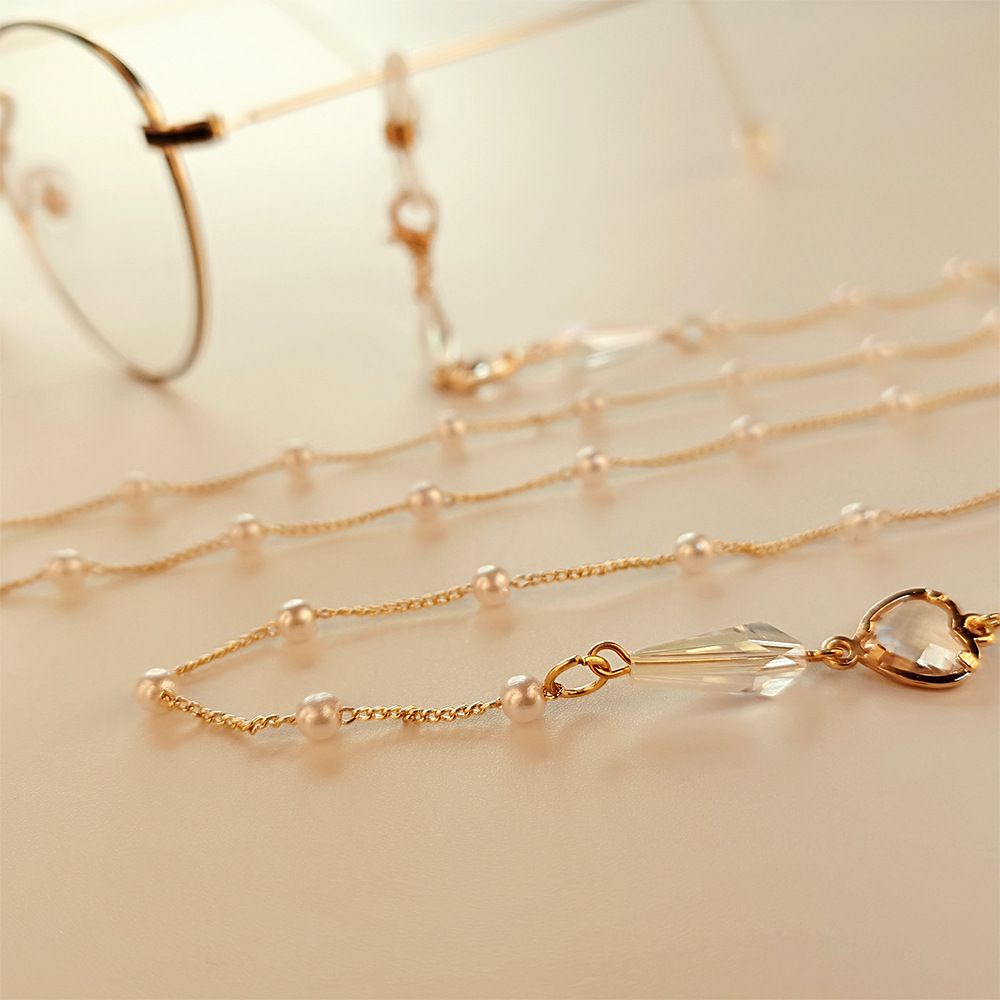 時尚珍珠金鏈口罩/眼鏡掛鏈-小狗狗 (總長64cm)