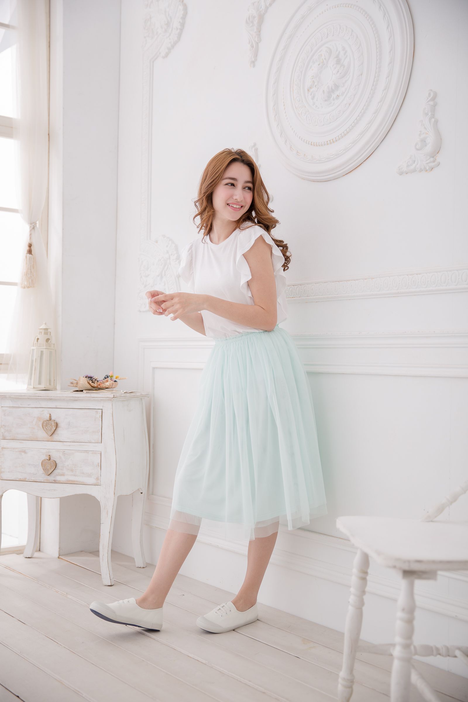 Peachy - 獨家訂製綿柔半身紗裙-半身中長版-薄荷綠 (F)