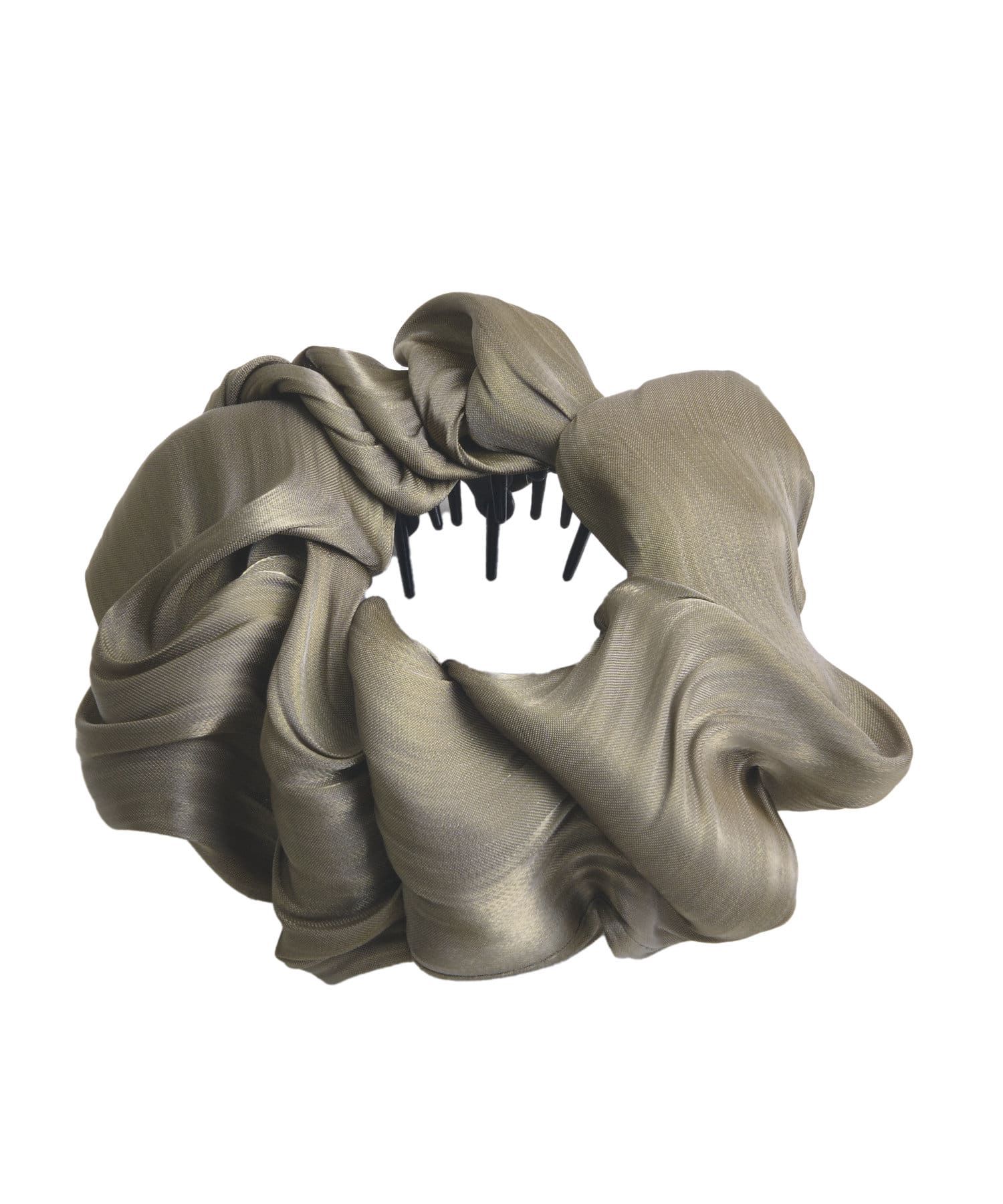 日本 Lattice - [日雜推薦] 不用綁！優雅光澤大腸圈髮環-波浪壓紋-時尚黑