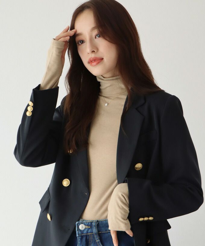 日本 BLUE EAST - 柔軟彈性長袖內搭上衣-寶藍