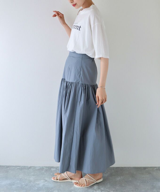 日本 BLUE EAST - 百搭顯瘦長裙-米杏