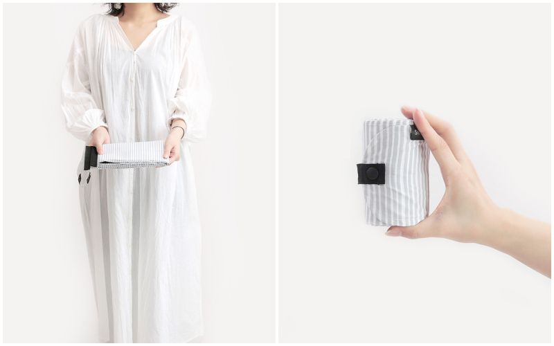 日本 MARNA - Shupatto 秒收摺疊購物袋(可掛購物籃)-五週年限定升級款-漣漪波點 (L(50x38cm))-耐重15kg / 40L