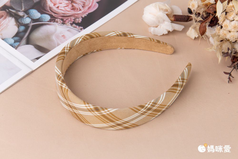 氣質復古秋冬色系髮箍-麂皮海綿-奶咖啡色