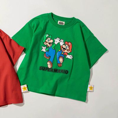 日本 BRANSHES - 瑪利歐限定聯名短袖上衣-擊掌-綠