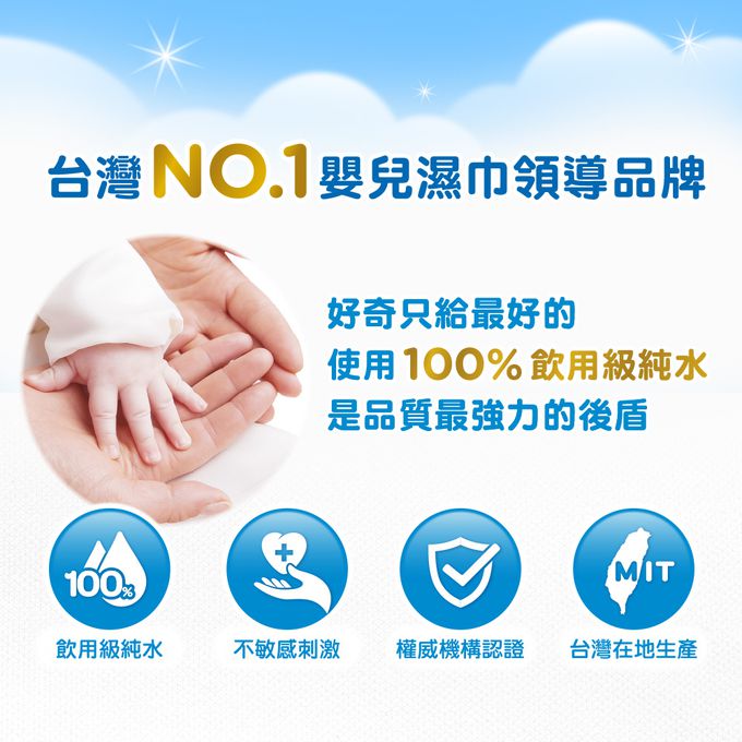 HUGGIES好奇 - 純水嬰兒濕巾 加厚型 90抽x18包/箱