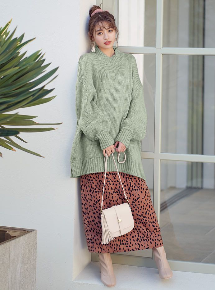 日本 GRL - 超長版美背挖空針織毛衣-蘋果綠 (Free)