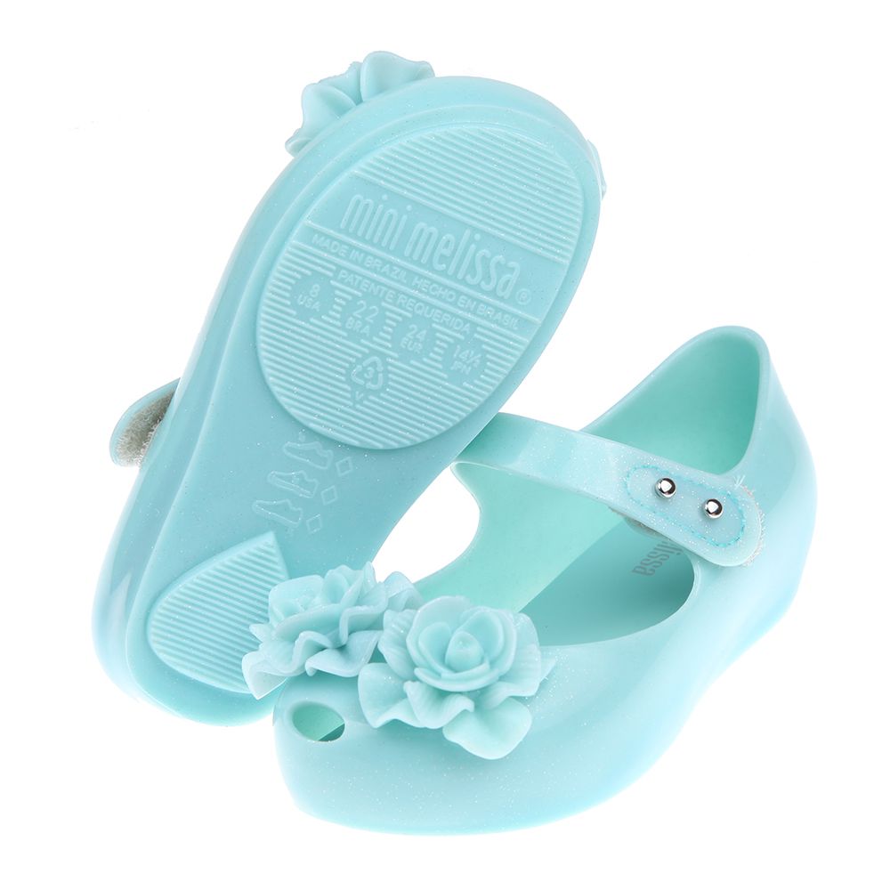 Melissa - 雙子玫瑰綠色兒童魚口涼鞋香香鞋-綠色
