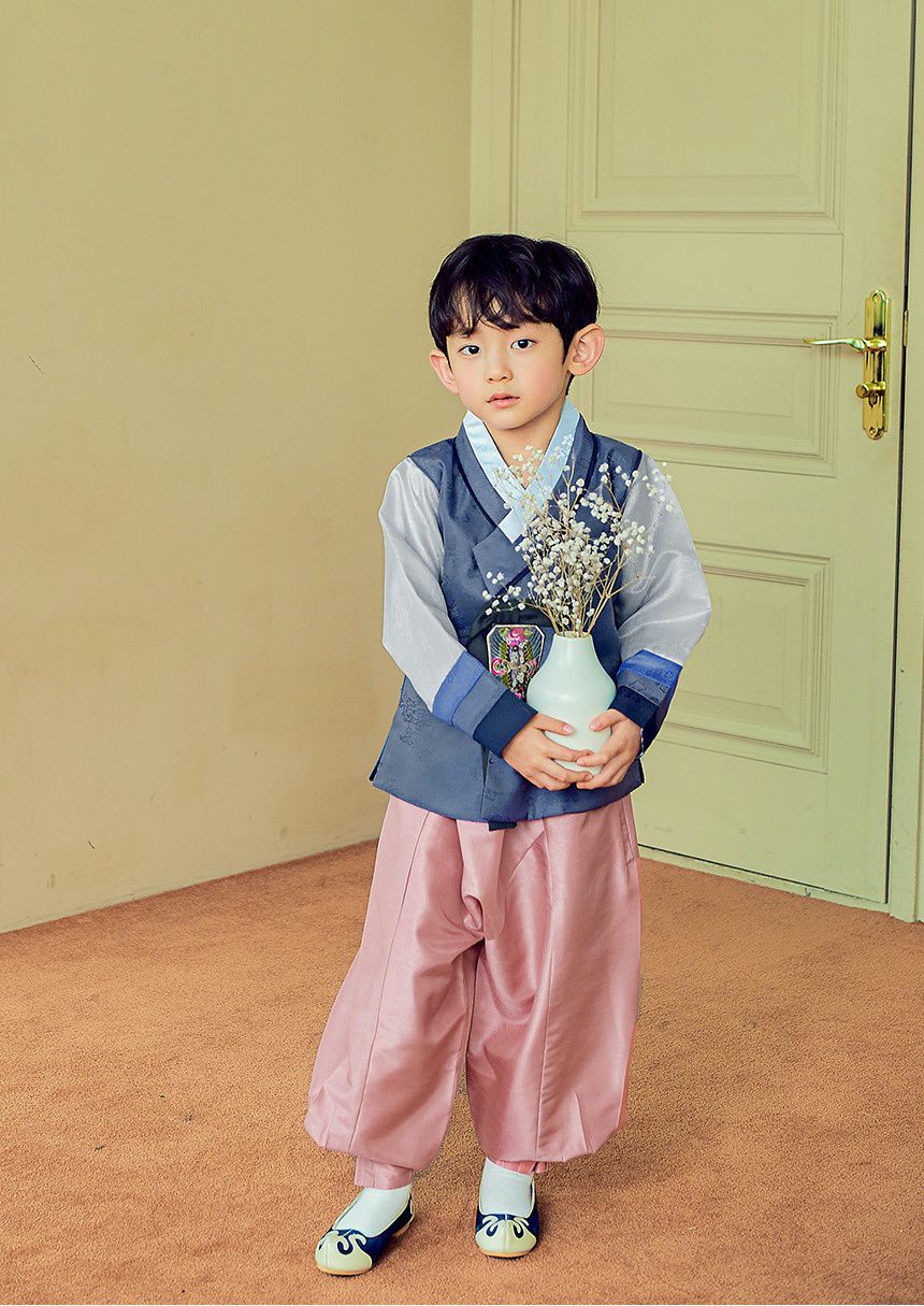 韓國 yedam - 男寶韓服-霧藍X粉紅