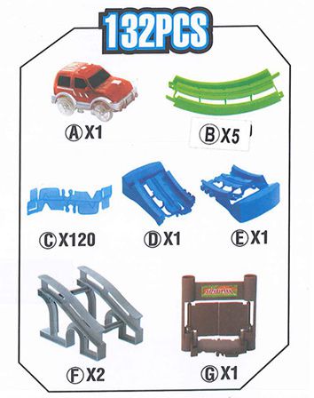 BQOCH - 【兒童益智玩具】電動夜光軌道車 風火輪 (132pcs)