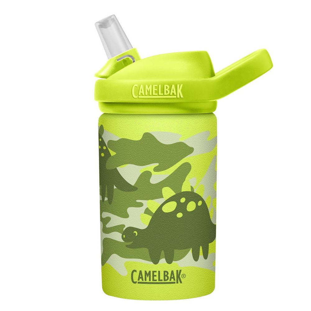 CamelBak - EDDY+ 兒童吸管單層不鏽鋼水瓶-迷彩恐龍-400ml