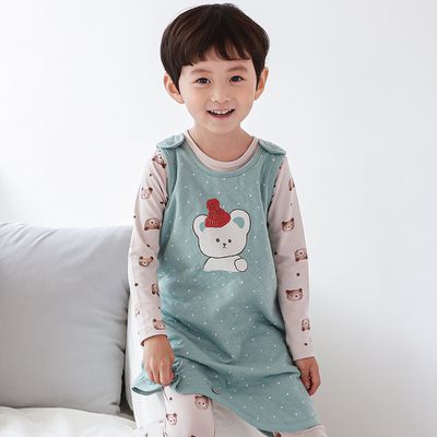 正韓 Cogibu - 極舒適無螢光劑 100% 有機棉幼兒/兒童鋪棉保暖防踢背心-北極熊