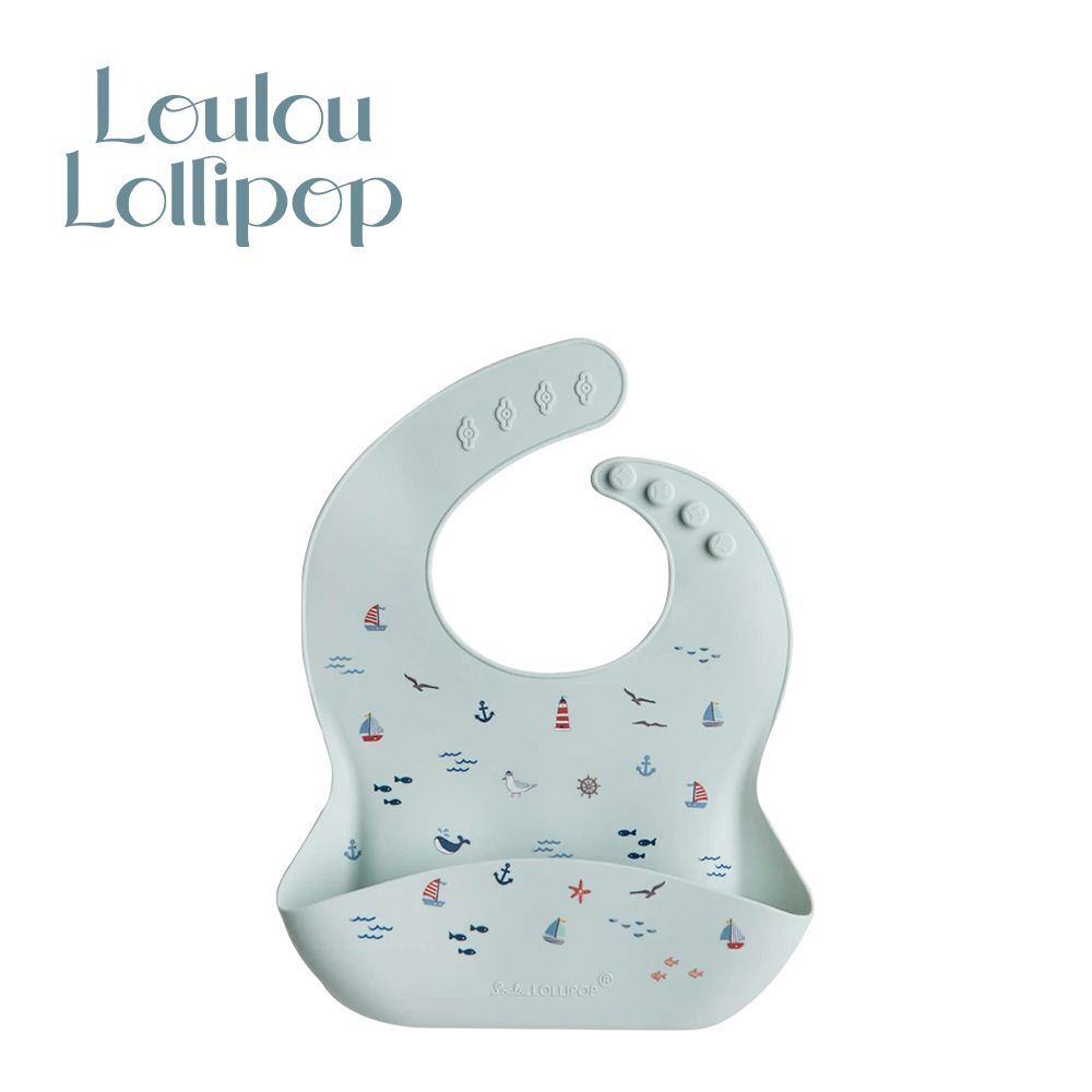 Loulou Lollipop - 寬口立體矽膠防漏圍兜/防水圍兜-航海冒險 (290x230x75mm)