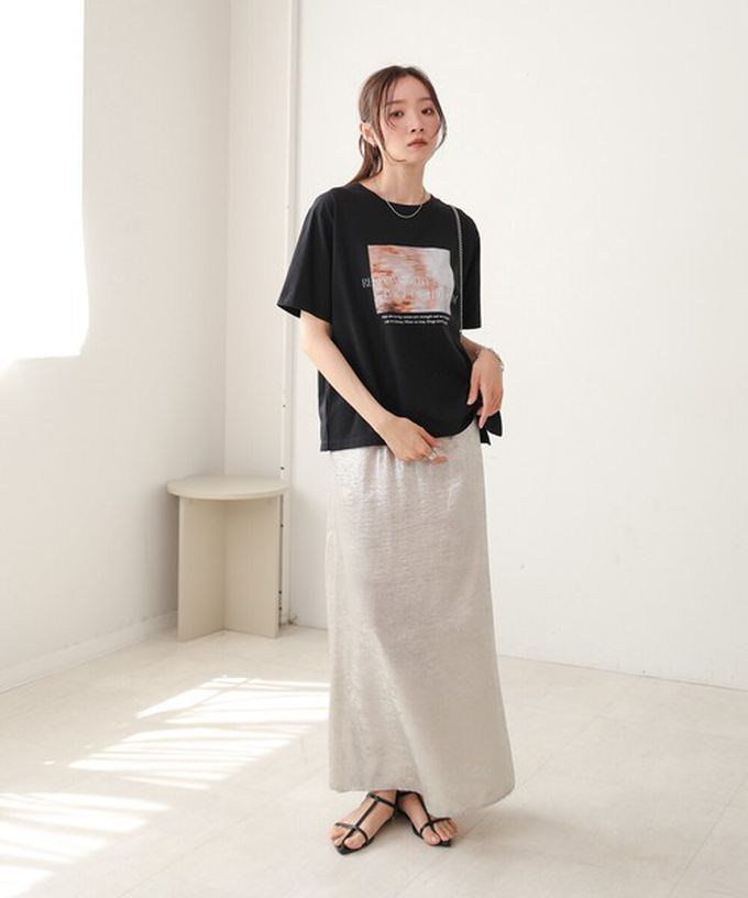 日本 Bab - 100%棉 俐落光影印花短袖T恤-白 (M)