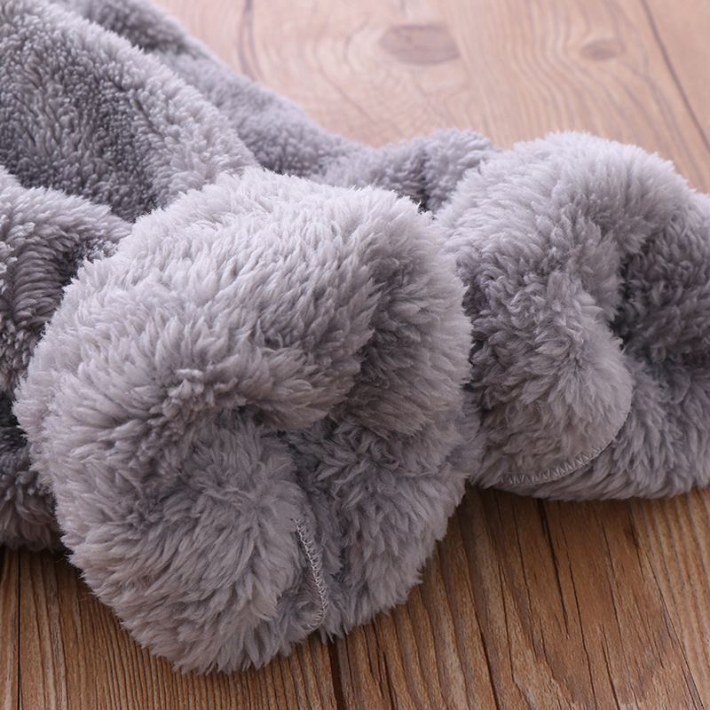 加厚保暖舒絨棉長袖外套-英文字母M-米白色