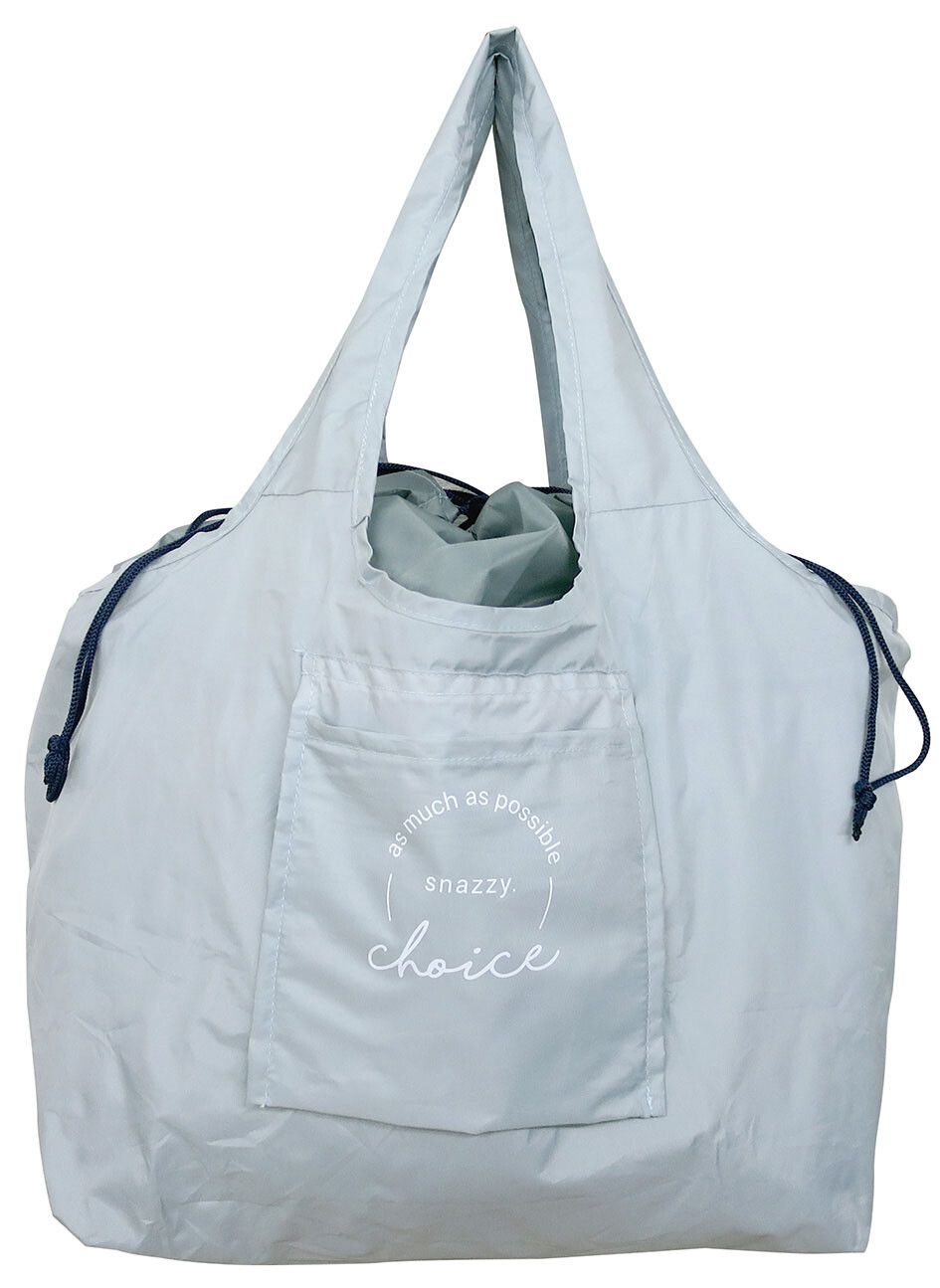 日本代購 - 超大容量保冷購物袋(可折疊收納)-英文線條-石英粉-24L/耐重15kg