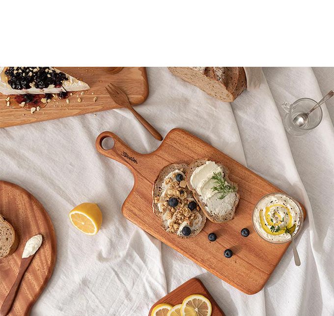 韓國 SSUEIM - 桃花心木製把手長方形砧板/托盤40x19.5x2