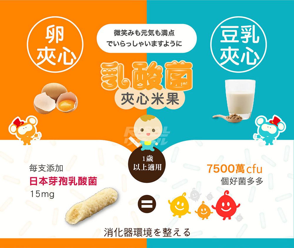 小兒利撒爾Risal - 啾米乳酸菌夾心米果(豆乳)