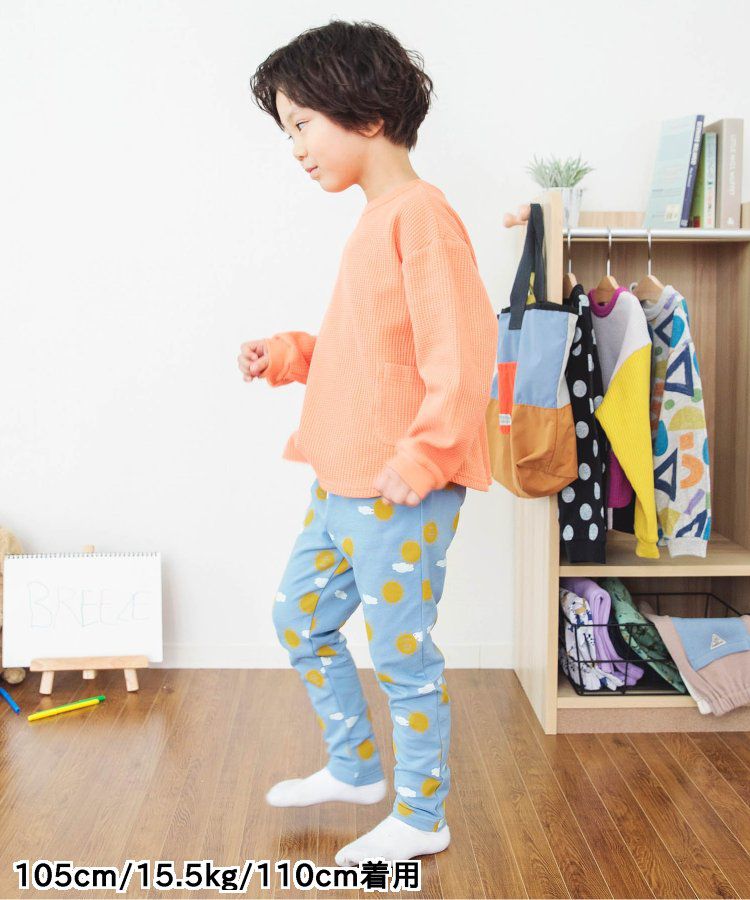 日本 BREEZE - 休閒百搭鬆緊長褲(9分丈)-小車車-淺灰