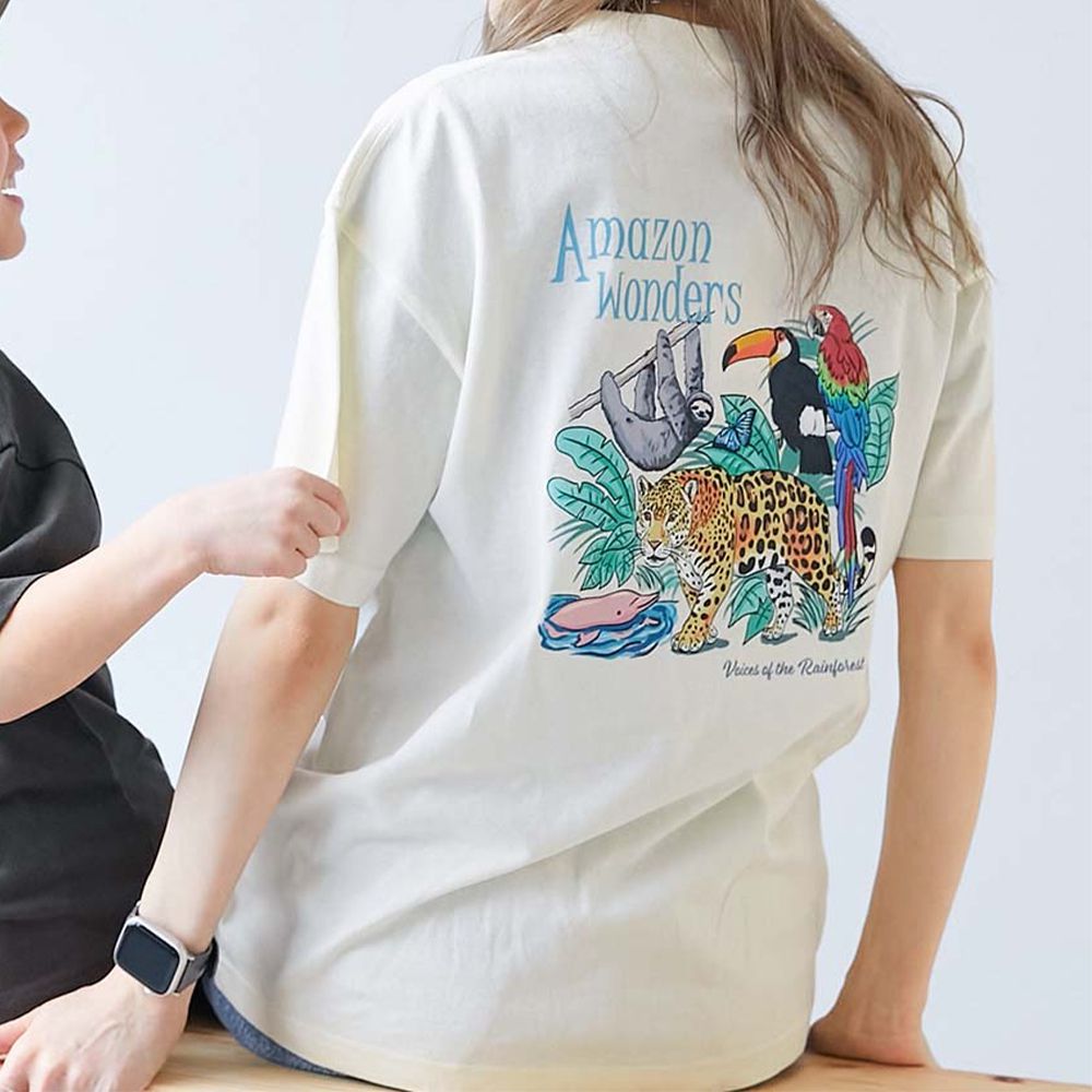 世界旅行系列 短袖上衣(大人)-亞馬遜-白